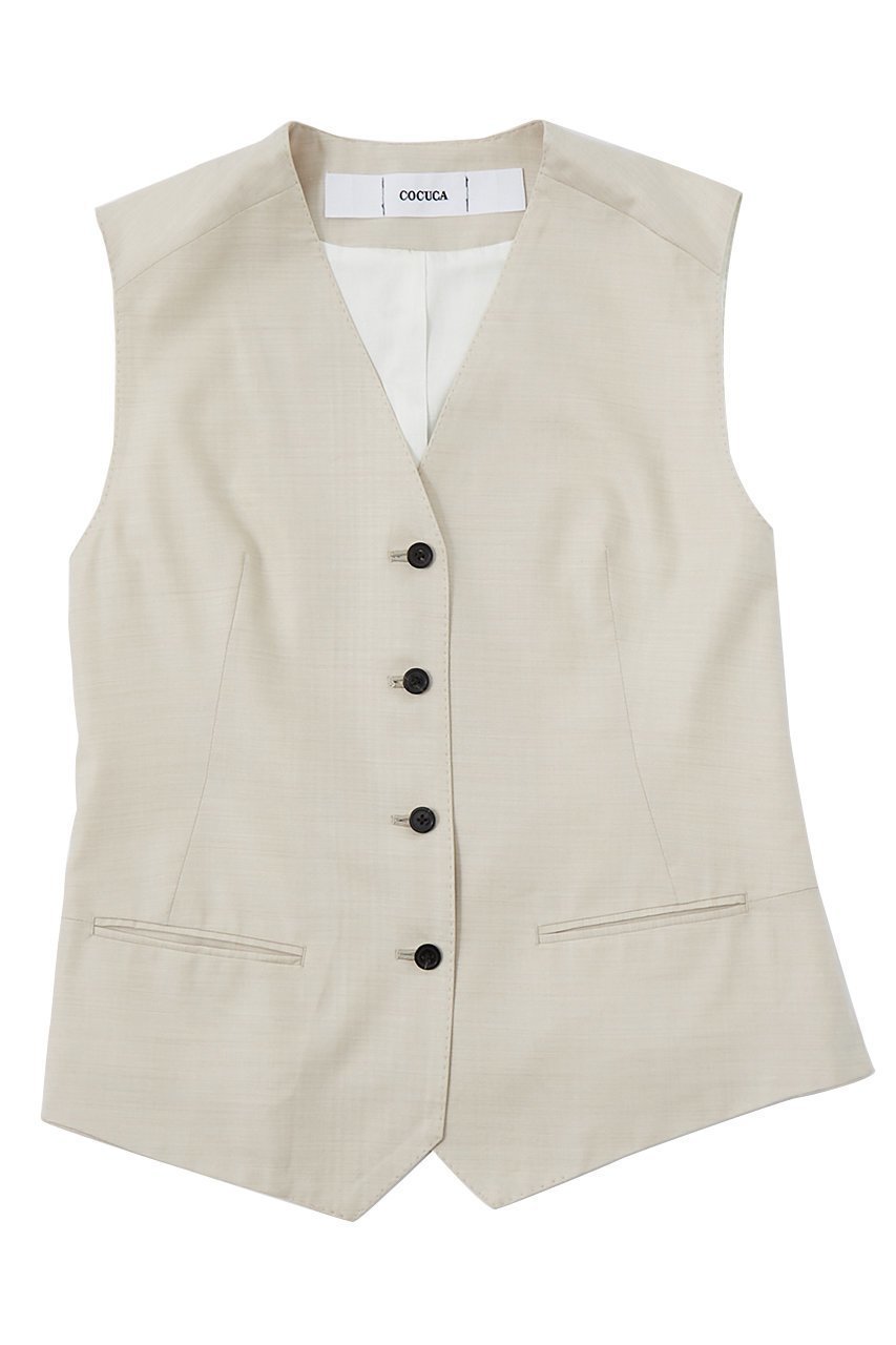 【ザ ストア バイ シー/THE STORE by C】のベスト インテリア・キッズ・メンズ・レディースファッション・服の通販 founy(ファニー) 　ファッション　Fashion　レディースファッション　Fashion for Women　アウター　Coat / Outerwear Collection　レディースジャケット・軽アウター　Jackets　おすすめ　Recommended / Our Picks　シェイプ　Shape, Slim Fit　シンプル　Simple, Minimal　ジャケット　Jacket, Outerwear　ノースリーブ　Sleeveless, No-Sleeve　ベスト　Vest, Waistcoat　ベーシック　Basic, Essential　夏　Summer　グレージュ|ID: prp329100003839432 ipo3291000000032812253