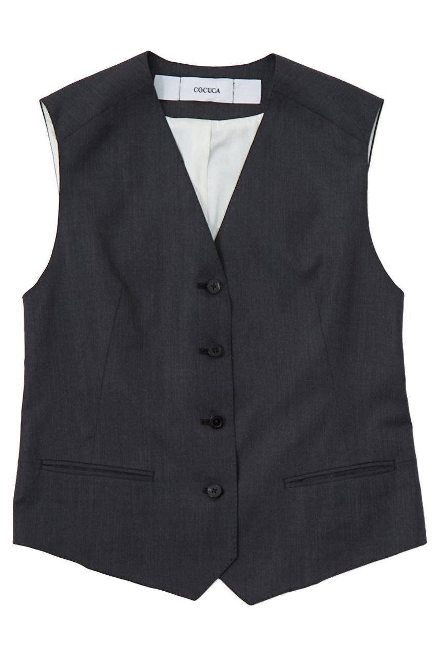 【ザ ストア バイ シー/THE STORE by C】のベスト インテリア・キッズ・メンズ・レディースファッション・服の通販 founy(ファニー) 　ファッション　Fashion　レディースファッション　Fashion for Women　アウター　Coat / Outerwear Collection　レディースジャケット・軽アウター　Jackets　おすすめ　Recommended / Our Picks　シェイプ　Shape, Slim Fit　シンプル　Simple, Minimal　ジャケット　Jacket, Outerwear　ノースリーブ　Sleeveless, No-Sleeve　ベスト　Vest, Waistcoat　ベーシック　Basic, Essential　夏　Summer　チャコールグレー|ID: prp329100003839432 ipo3291000000035700895