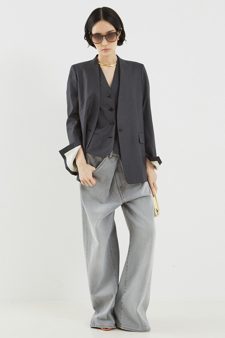 【ザ ストア バイ シー/THE STORE by C】のノーカラージャケット 人気、トレンドファッション・服の通販 founy(ファニー) 　ファッション　Fashion　レディースファッション　Fashion for Women　アウター　Coat / Outerwear Collection　レディースジャケット・軽アウター　Jackets　ノーカラージャケット / シンプル上品コーデ　Collarless Jackets　おすすめ　Recommended / Our Picks　ジャケット　Jacket, Outerwear　スタイリッシュ　Stylish, Fashionable　ノースリーブ　Sleeveless, No-Sleeve　バランス　Balance, Style Balance　フラップ　Flap, Flap Pocket　ベスト　Vest, Waistcoat　other-3|ID: prp329100003839433 ipo3291000000032957150