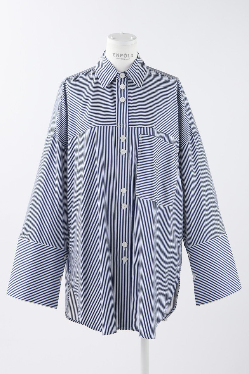 【エンフォルド/ENFOLD】のSatin Stripe メンズライクOver sized SH/シャツ 人気、トレンドファッション・服の通販 founy(ファニー) 　ファッション　Fashion　レディースファッション　WOMEN　トップス・カットソー　Tops/Tshirt　シャツ/ブラウス　Shirts/Blouses　ストライプ　Stripe　スリーブ　Sleeve　チュニック　Tunic　ロング　Long　春　Spring　 other-1|ID: prp329100003843222 ipo3291000000025251576