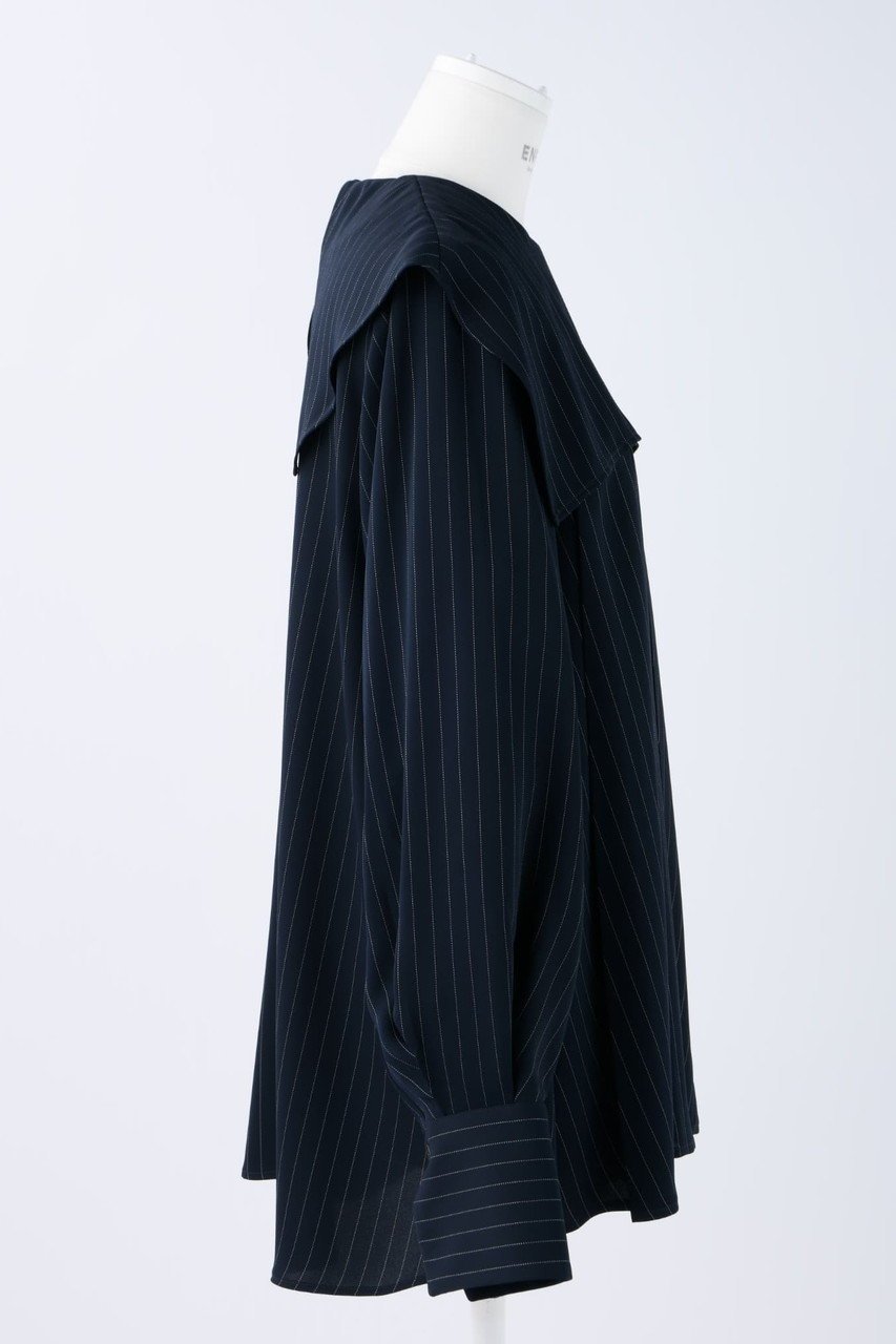 【エンフォルド/ENFOLD】のPEピンストライプ プリーツP.O/プルオーバー 人気、トレンドファッション・服の通販 founy(ファニー) ファッション Fashion レディースファッション Fashion for Women トップス・カットソー Cut & Sew Tops シャツ・ブラウス・オフィスカジュアル Elegant Blouses & Button-Ups カジュアルプルオーバー・ニットトップス Pullovers & Knit Tops / Casual Pullovers おすすめ Recommended / Our Picks オケージョン Occasion Wear サテン Satin, Glossy Fabric スクエア Square, Square Shape ストライプ Stripe, Striped Pattern スリーブ Sleeve, Long Sleeve / Short Sleeve セットアップ Set-Up, Coordinated Outfit トライアングル Triangle, Triangular Shape プリーツ Pleats, Pleated ポケット Pocket, Pocket Detail ロング Long, Long-Length ワイド Wide, Wide Fit other-4|ID: prp329100003843225 ipo3291000000032903710