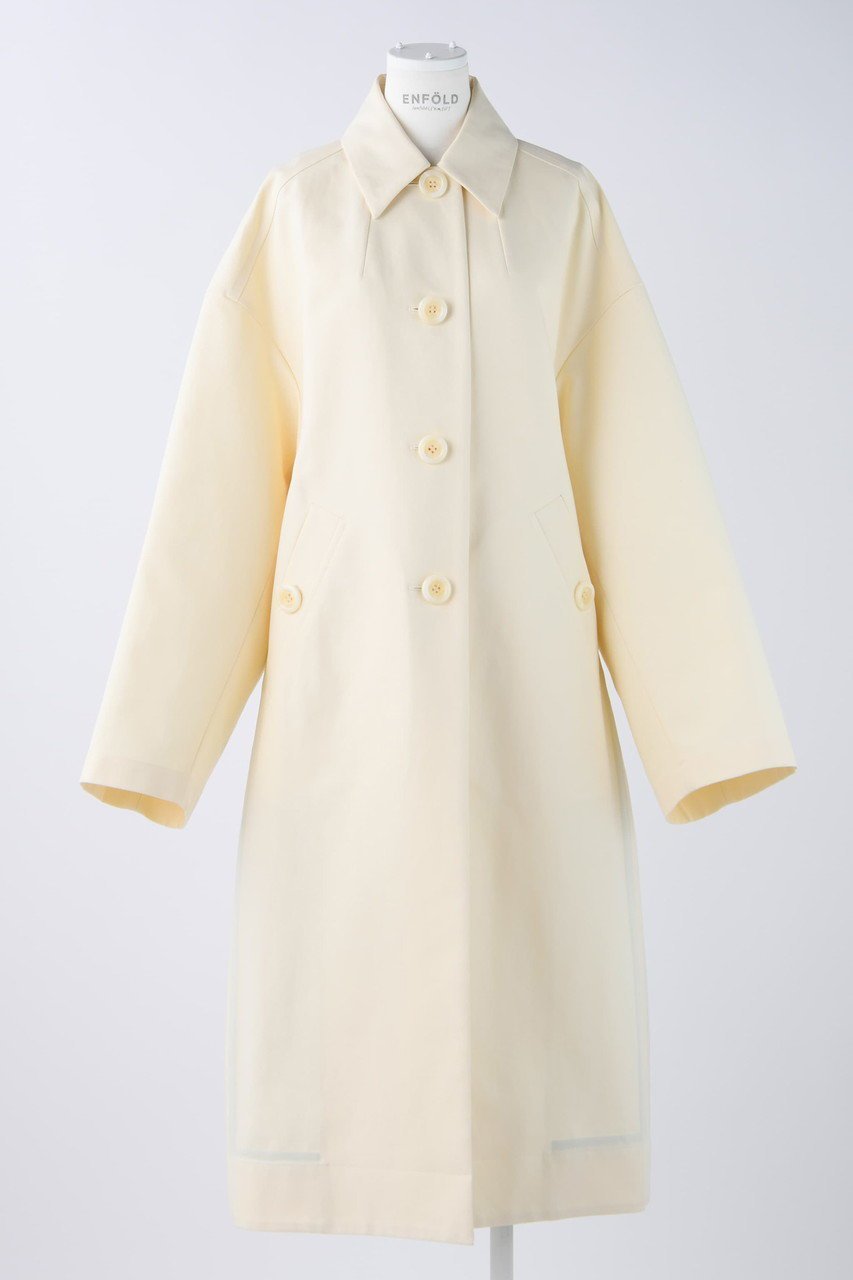 【エンフォルド/ENFOLD】のCOTTON DOUBLE ステンカラーコート インテリア・キッズ・メンズ・レディースファッション・服の通販 founy(ファニー) 　ファッション　Fashion　レディースファッション　Fashion for Women　アウター　Coat / Outerwear Collection　コート・ロングコート・ピーコート　Long Coats, Peacoats & More　シンプル　Simple, Minimal　パターン　Pattern, Design Print　ロング　Long, Long-Length　エクリュ|ID: prp329100003843233 ipo3291000000032949015
