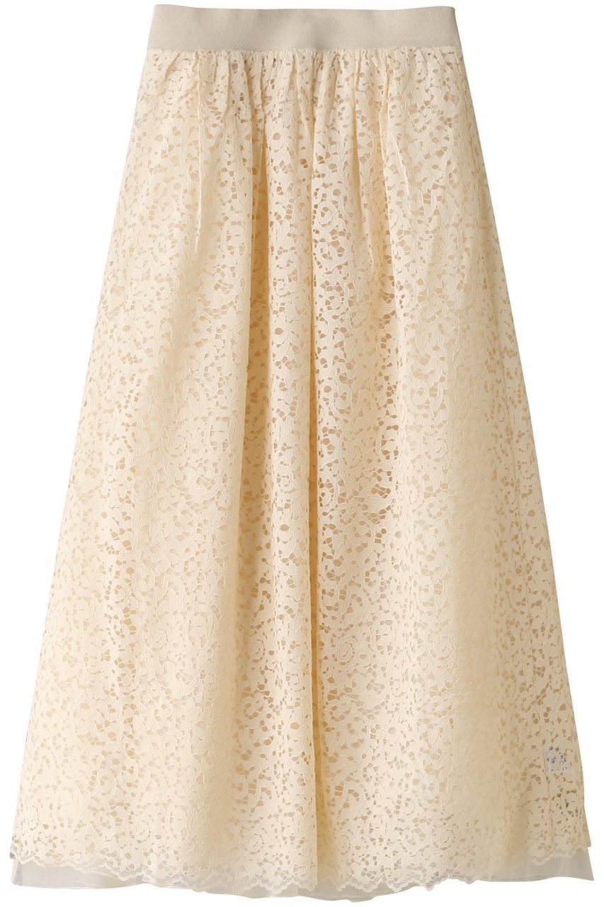 【マリリンムーン/MARILYN MOON】のリバーシブルオーガンジーレーススカート インテリア・キッズ・メンズ・レディースファッション・服の通販 founy(ファニー) ファッション Fashion レディースファッション Fashion for Women スカート Skirts ロングスカート Long Skirts / Maxi & Midi Skirts エレガント 上品 Elegant ギャザー Gathered, Ruffled チュール Tulip, Tulip Motif リバーシブル Reversible, Two-Sided リュクス Luxury, Elegant, High-End, Chic レース Lace, Lace Fabric ロング Long, Long-Length アイボリー|ID: prp329100003843277 ipo3291000000036544023