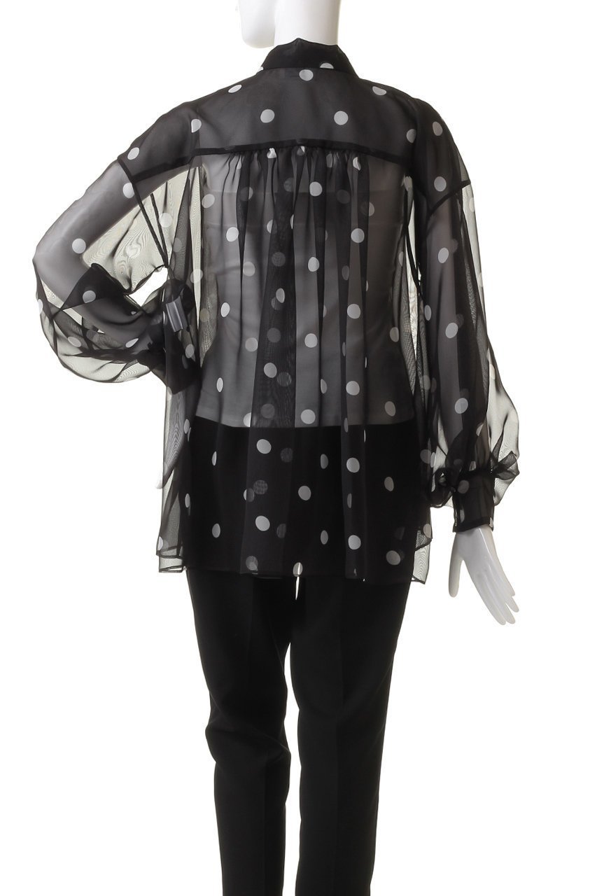 【プルミエ アロンディスモン/1er Arrondissement】のドットボウタイブラウス 人気、トレンドファッション・服の通販 founy(ファニー) 　ファッション　Fashion　レディースファッション　Fashion for Women　トップス・カットソー　Cut & Sew Tops　シャツ・ブラウス・オフィスカジュアル　Elegant Blouses & Button-Ups　おすすめ　Recommended / Our Picks　オーガンジー　Organza Fabric　ギャザー　Gathered, Ruffled　シアー　Sheer, See-Through　シフォン　Chiffon, Lightweight Fabric　スリーブ　Sleeve, Long Sleeve / Short Sleeve　ドット　Polka Dot, Dot Pattern　プリント　Print, Printed Pattern　ロング　Long, Long-Length　other-4|ID: prp329100003843283 ipo3291000000032918454