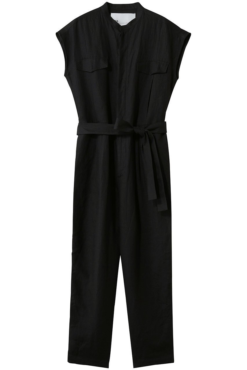 【ティッカ/TICCA】のリネンコンビネゾン インテリア・キッズ・メンズ・レディースファッション・服の通販 founy(ファニー) 　ファッション　Fashion　レディースファッション　Fashion for Women　パンツ　Pants & Trousers　コンビネゾン　Jumpsuit, All-in-One　サンダル　Sandals, Summer Shoes　スリーブ　Sleeve, Long Sleeve / Short Sleeve　フレンチ　French, French Style　リゾート　Resort, Vacation Style　リネン　Linen, Linen Fabric　リラックス　Relax, Relaxed Fit　ブラック|ID: prp329100003844996 ipo3291000000036642296