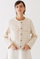 【デザイン ワークス/DESIGN WORKS】の【COOHEM】ツイードニットジャケット アイボリー|ID: prp329100003845017 ipo3291000000032956266