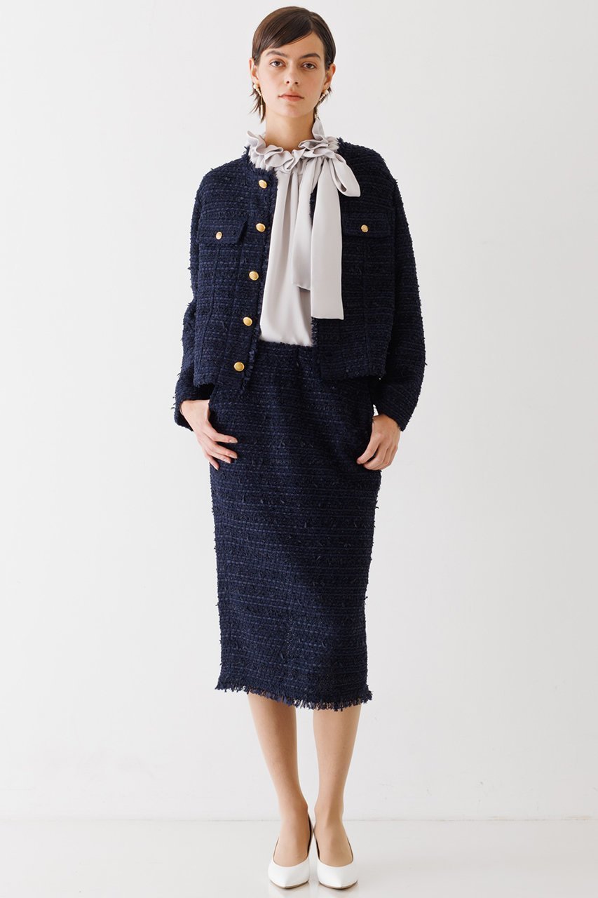 【デザイン ワークス/DESIGN WORKS】の【COOHEM】ツイードニットジャケット 人気、トレンドファッション・服の通販 founy(ファニー) 　ファッション　Fashion　レディースファッション　Fashion for Women　アウター　Coat / Outerwear Collection　レディースジャケット・軽アウター　Jackets　おすすめ　Recommended / Our Picks　カーディガン　Cardigan, Knitwear　ジャケット　Jacket, Outerwear　ツイード　Twill, Twill Weave　フラップ　Flap, Flap Pocket　ベーシック　Basic, Essential　ポケット　Pocket, Pocket Detail　other-4|ID: prp329100003845017 ipo3291000000032956286