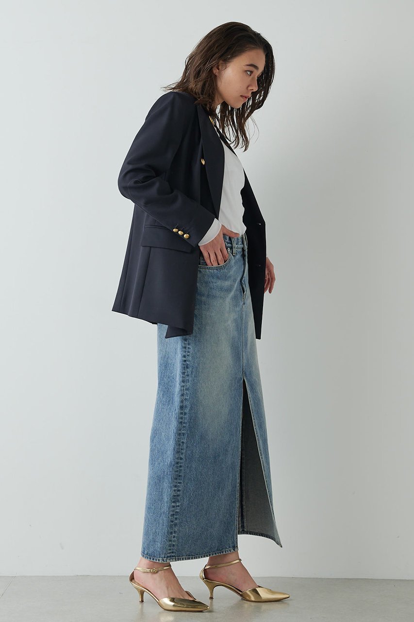 【ウィムガゼット/Whim Gazette】のデニムスリットスカート 人気、トレンドファッション・服の通販 founy(ファニー) 　ファッション　Fashion　レディースファッション　Fashion for Women　スカート　Skirts　ロングスカート　Long Skirts / Maxi & Midi Skirts　アンティーク　Antique-Inspired　シンプル　Simple, Minimal　スリット　Slit, Slit Detail　デニム　Denim, Jeans Material　フロント　Front, Front Design　ロング　Long, Long-Length　ヴィンテージ　Vintage Style　other-4|ID: prp329100003845054 ipo3291000000035677326