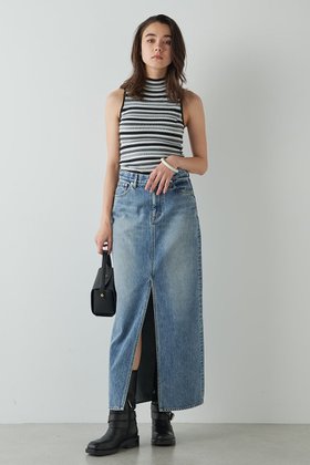 【ウィムガゼット/Whim Gazette】のデニムスリットスカート 人気、トレンドファッション・服の通販 founy(ファニー) ファッション Fashion レディースファッション Fashion for Women スカート Skirts ロングスカート Long Skirts / Maxi & Midi Skirts アンティーク Antique-Inspired シンプル Simple, Minimal スリット Slit, Slit Detail デニム Denim, Jeans Material フロント Front, Front Design ロング Long, Long-Length ヴィンテージ Vintage Style |ID:prp329100003845054