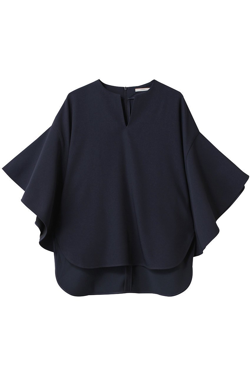 【ル フィル/LE PHIL】の2WAYツイルフレアブラウス インテリア・キッズ・メンズ・レディースファッション・服の通販 founy(ファニー) ファッション Fashion レディースファッション Fashion for Women トップス・カットソー Cut & Sew Tops シャツ・ブラウス・オフィスカジュアル Elegant Blouses & Button-Ups ショート Short, Short Length ストレッチ Stretch, Stretchy Fabric ストレート Straight, Straight Cut スリーブ Sleeve, Long Sleeve / Short Sleeve フェミニン Feminine, Girly フォーマル Formal, Dressy フレア Flare, Flared 定番 Standard, Basic Item ネイビー|ID: prp329100003845079 ipo3291000000035822873
