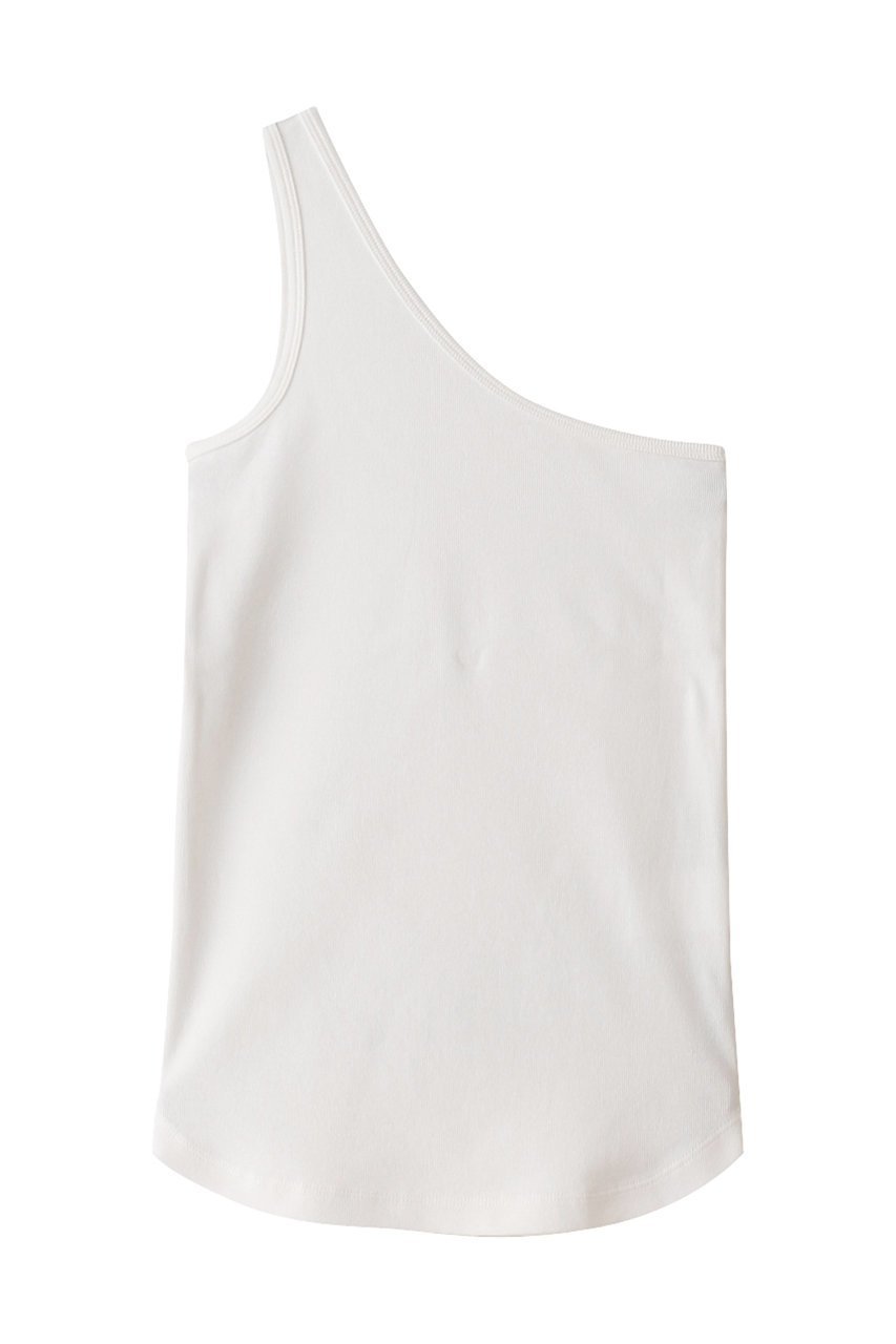 【デパリエ/DEPAREILLE】のワンショルダーリブタンク インテリア・キッズ・メンズ・レディースファッション・服の通販 founy(ファニー) 　ファッション　Fashion　レディースファッション　Fashion for Women　トップス・カットソー　Cut & Sew Tops　キャミソール&ノースリーブ　Camisoles & Sleeveless Tops　シャツ・ブラウス・オフィスカジュアル　Elegant Blouses & Button-Ups　ロングTシャツ・Tシャツ　Longline T-Shirts & Tees　カットソー・ベーシックTシャツ　Cut-and-Sewn Tops / Stretch Tees & Basics　インナー　Innerwear　キャミソール　Camisole, Spaghetti Strap Top　ショルダー　Shoulder, Shoulder Strap　ジャケット　Jacket, Outerwear　タンク　Tank Top, Sleeveless Top　ホワイト|ID: prp329100003845114 ipo3291000000032861017