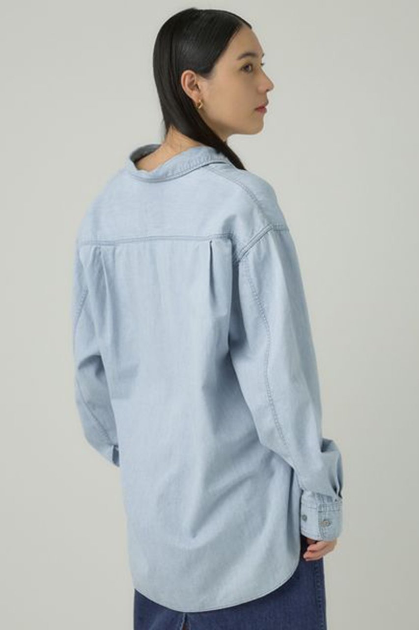 【カオス/Chaos】の【WHY NOT NOW】フォンダデニムシャツ 人気、トレンドファッション・服の通販 founy(ファニー) 　ファッション　Fashion　レディースファッション　Fashion for Women　トップス・カットソー　Cut & Sew Tops　シャツ・ブラウス・オフィスカジュアル　Elegant Blouses & Button-Ups　インナー　Innerwear　ストレート　Straight, Straight Cut　スリーブ　Sleeve, Long Sleeve / Short Sleeve　デニム　Denim, Jeans Material　バランス　Balance, Style Balance　マニッシュ　Mannish, Boyish　ロング　Long, Long-Length　ワーク　Workwear, Utility Style　other-4|ID: prp329100003846956 ipo3291000000034673983