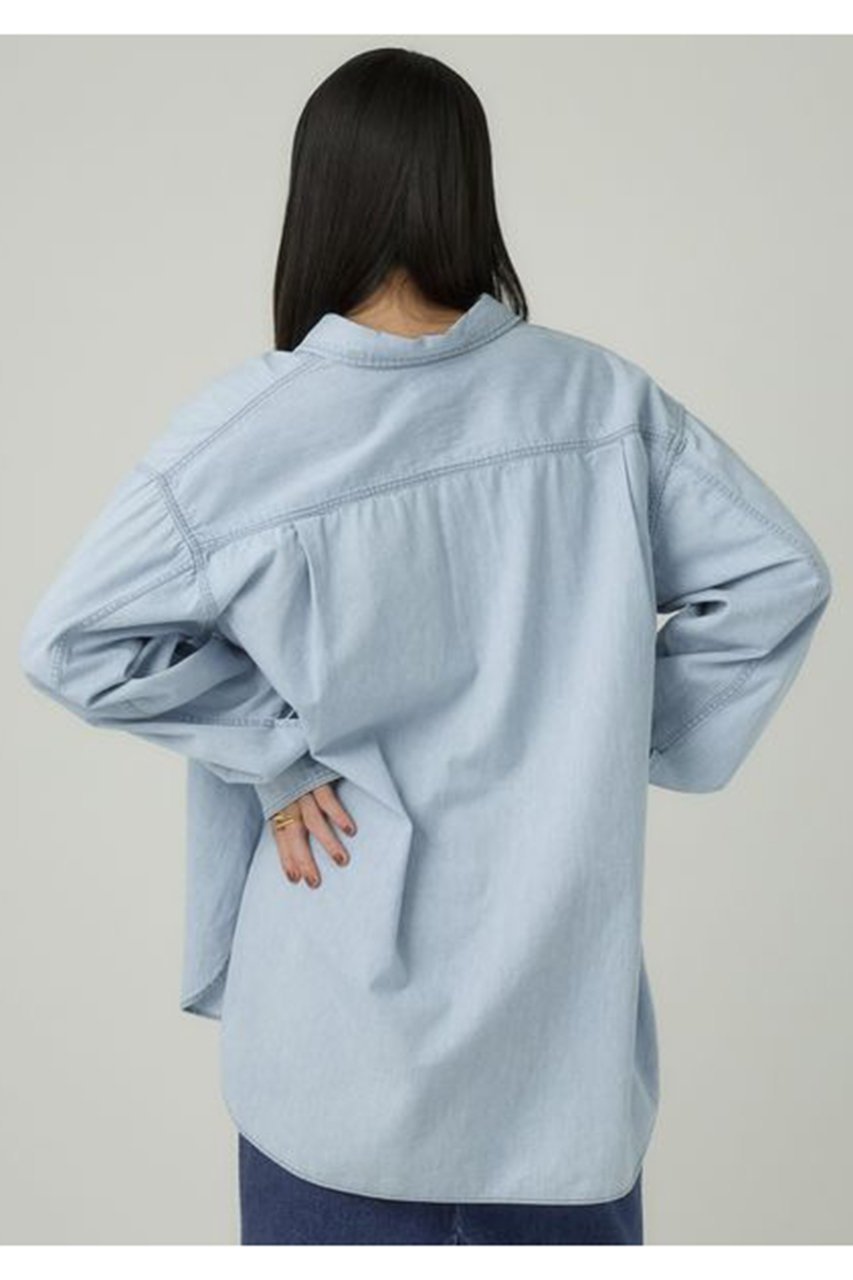 【カオス/Chaos】の【WHY NOT NOW】フォンダデニムシャツ 人気、トレンドファッション・服の通販 founy(ファニー) 　ファッション　Fashion　レディースファッション　Fashion for Women　トップス・カットソー　Cut & Sew Tops　シャツ・ブラウス・オフィスカジュアル　Elegant Blouses & Button-Ups　インナー　Innerwear　ストレート　Straight, Straight Cut　スリーブ　Sleeve, Long Sleeve / Short Sleeve　デニム　Denim, Jeans Material　バランス　Balance, Style Balance　マニッシュ　Mannish, Boyish　ロング　Long, Long-Length　ワーク　Workwear, Utility Style　other-5|ID: prp329100003846956 ipo3291000000034673984