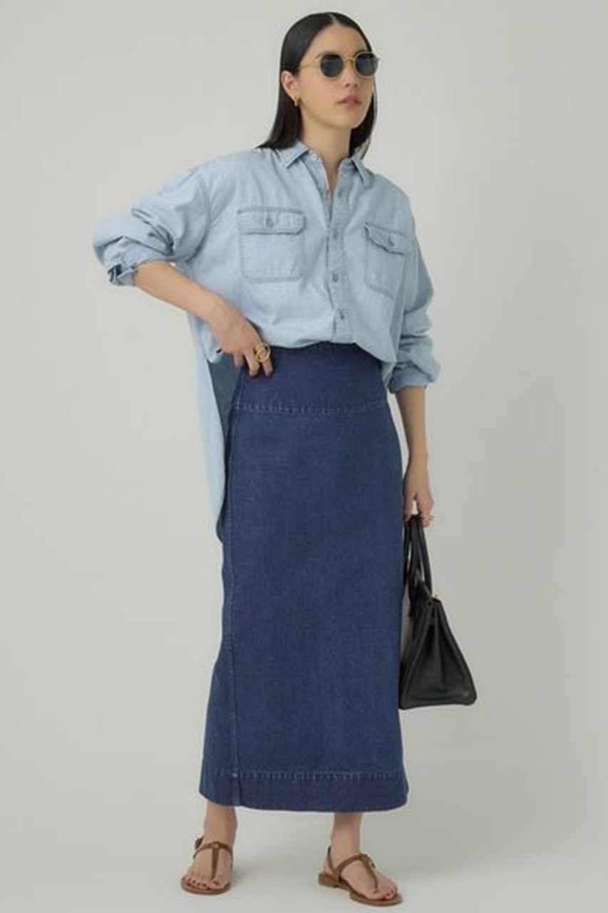 【カオス/Chaos】の【WHY NOT NOW】フォンダデニムシャツ 人気、トレンドファッション・服の通販 founy(ファニー) 　ファッション　Fashion　レディースファッション　Fashion for Women　トップス・カットソー　Cut & Sew Tops　シャツ・ブラウス・オフィスカジュアル　Elegant Blouses & Button-Ups　インナー　Innerwear　ストレート　Straight, Straight Cut　スリーブ　Sleeve, Long Sleeve / Short Sleeve　デニム　Denim, Jeans Material　バランス　Balance, Style Balance　マニッシュ　Mannish, Boyish　ロング　Long, Long-Length　ワーク　Workwear, Utility Style　other-6|ID: prp329100003846956 ipo3291000000034673985