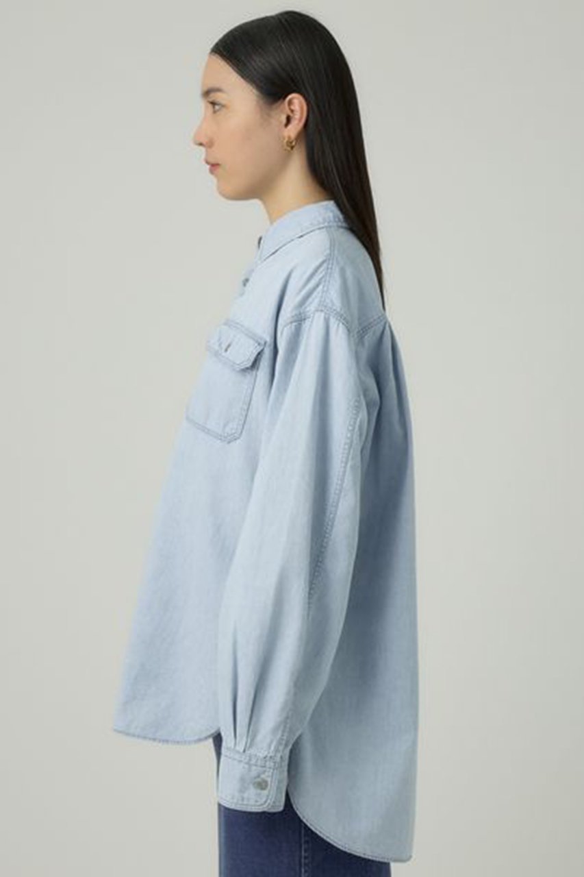 【カオス/Chaos】の【WHY NOT NOW】フォンダデニムシャツ 人気、トレンドファッション・服の通販 founy(ファニー) 　ファッション　Fashion　レディースファッション　Fashion for Women　トップス・カットソー　Cut & Sew Tops　シャツ・ブラウス・オフィスカジュアル　Elegant Blouses & Button-Ups　インナー　Innerwear　ストレート　Straight, Straight Cut　スリーブ　Sleeve, Long Sleeve / Short Sleeve　デニム　Denim, Jeans Material　バランス　Balance, Style Balance　マニッシュ　Mannish, Boyish　ロング　Long, Long-Length　ワーク　Workwear, Utility Style　other-8|ID: prp329100003846956 ipo3291000000034673989