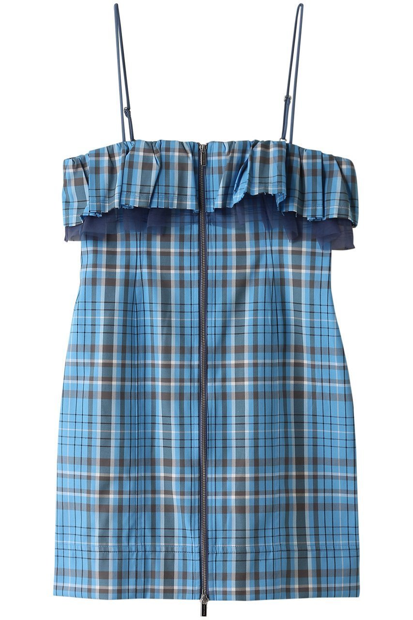 【メゾンスペシャル/MAISON SPECIAL】のCheck Camisole Mini Dress/チェックキャミミニワンピース インテリア・キッズ・メンズ・レディースファッション・服の通販 founy(ファニー) 　ファッション　Fashion　レディースファッション　Fashion for Women　ワンピース　Dresses　フォーマル・パーティードレス・結婚式用ドレス　Elegant & Casual Dresses　チュニック　Tunic Tops & Dresses　春　Spring　セットアップ　Set-Up, Coordinated Outfit　チェック　Check, Plaid, Tartan　チュニック　Tunic, Long Top　フリル　Frill, Ruffle　おすすめ　Recommended / Our Picks　夏　Summer　BLU(ブルー)|ID: prp329100003847016 ipo3291000000032921025