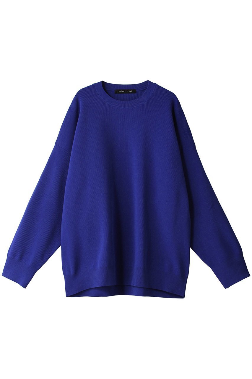 【ミズイロ インド/mizuiro ind】のcrew neck wide P/O プルオーバー インテリア・キッズ・メンズ・レディースファッション・服の通販 founy(ファニー) 　ファッション　Fashion　レディースファッション　WOMEN　トップス・カットソー　Tops/Tshirt　シャツ/ブラウス　Shirts/Blouses　プルオーバー　Pullover　スリーブ　Sleeve　ロング　Long　畦　Ridge　blue|ID: prp329100003848874 ipo3291000000028425051