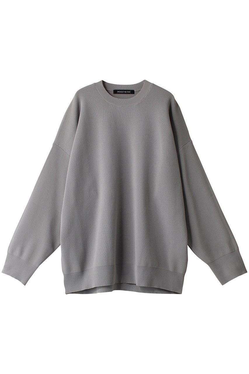 【ミズイロ インド/mizuiro ind】のcrew neck wide P/O プルオーバー インテリア・キッズ・メンズ・レディースファッション・服の通販 founy(ファニー) 　ファッション　Fashion　レディースファッション　WOMEN　トップス・カットソー　Tops/Tshirt　シャツ/ブラウス　Shirts/Blouses　プルオーバー　Pullover　スリーブ　Sleeve　ロング　Long　畦　Ridge　l.gray|ID: prp329100003848874 ipo3291000000028425052