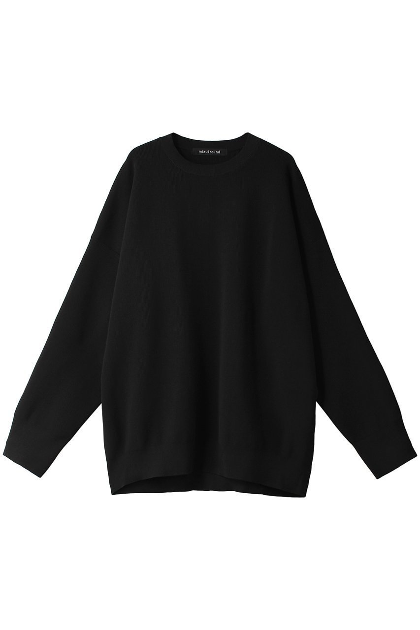 【ミズイロ インド/mizuiro ind】のcrew neck wide P/O プルオーバー インテリア・キッズ・メンズ・レディースファッション・服の通販 founy(ファニー) 　ファッション　Fashion　レディースファッション　WOMEN　トップス・カットソー　Tops/Tshirt　シャツ/ブラウス　Shirts/Blouses　プルオーバー　Pullover　スリーブ　Sleeve　ロング　Long　畦　Ridge　black|ID: prp329100003848874 ipo3291000000028425053