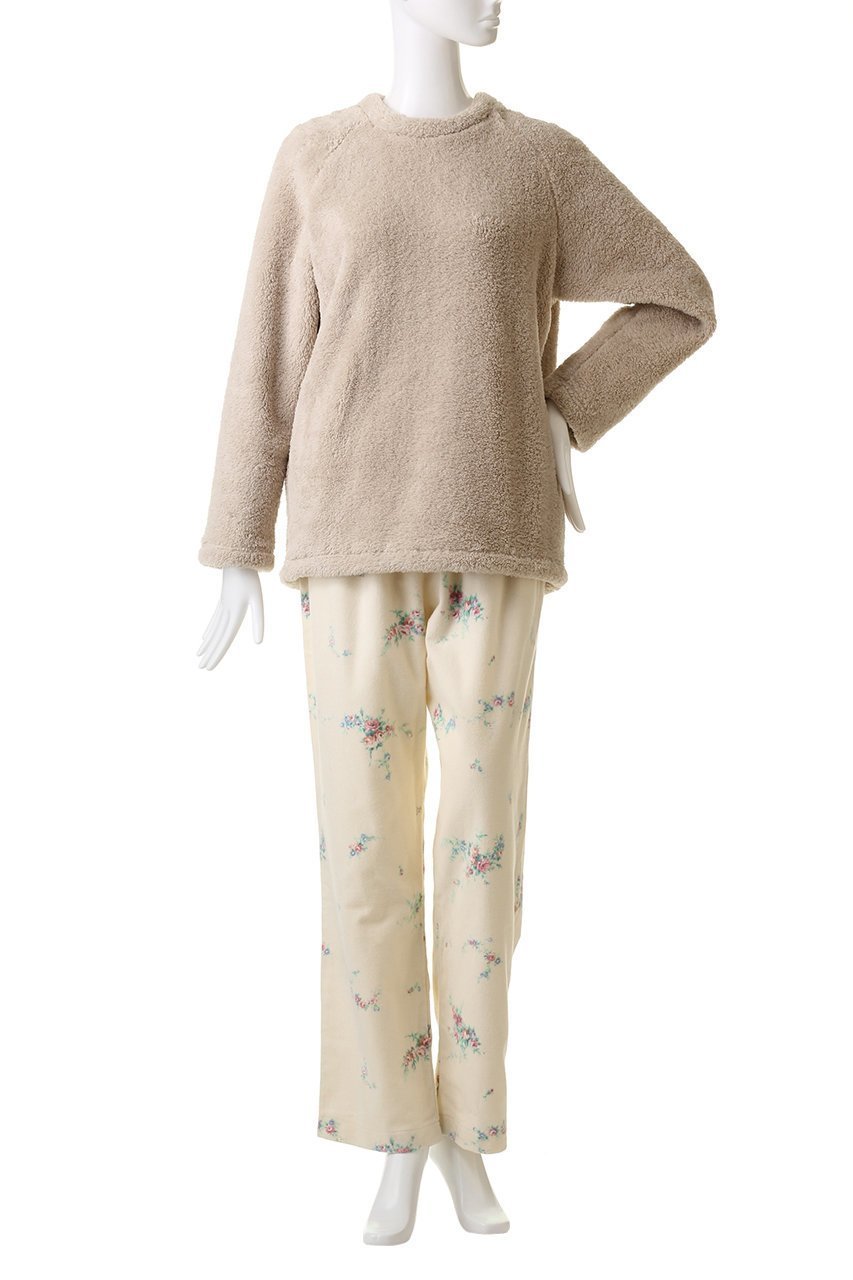 【イクコ/IKUKO】のシープボア&綾ネル花柄プリント パジャマ 人気、トレンドファッション・服の通販 founy(ファニー) 　ファッション　Fashion　レディースファッション　WOMEN　パジャマ　Pajamas　フォルム　Form　プリント　Print　リラックス　Relax　other-2|ID: prp329100003850274 ipo3291000000031382305