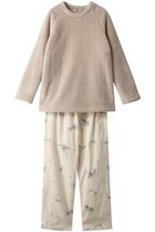 【イクコ/IKUKO】のシープボア&綾ネル花柄プリント パジャマ ベージュ×エクリュ|ID: prp329100003850274 ipo3291000000032835230