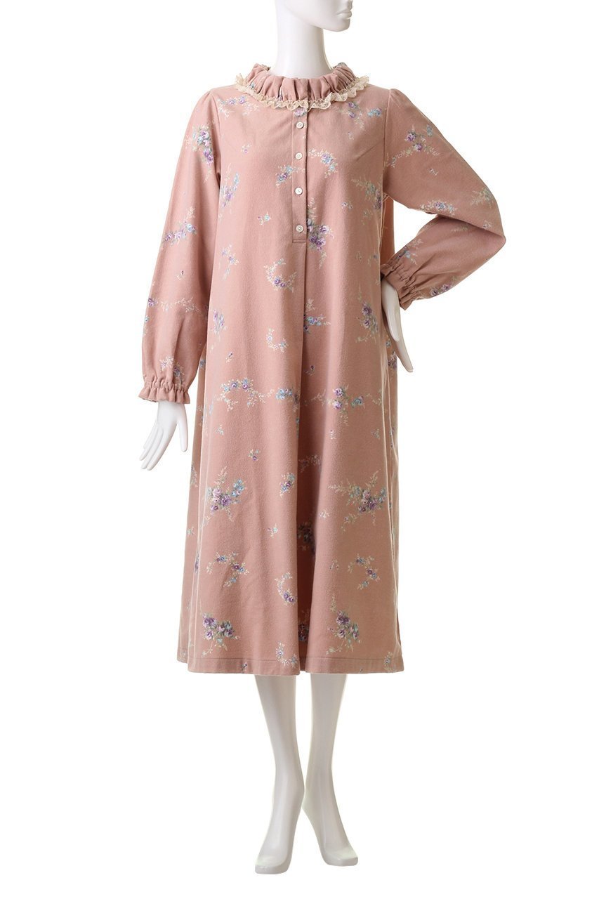 【イクコ/IKUKO】の綾ネル花柄プリント ネグリジェ 人気、トレンドファッション・服の通販 founy(ファニー) 　ファッション　Fashion　レディースファッション　Fashion for Women　お家時間・ステイホーム　Stay Home / At Home　パジャマ　Pajamas, Sleepwear　プリント　Print, Printed Pattern　レース　Lace, Lace Fabric　other-2|ID: prp329100003850275 ipo3291000000032835243