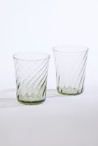 【エル グルメ/ELLE gourmet】の【STILLEBEN】Concave Swirl グラス 2個セット モスグリーン|ID:prp329100003852543