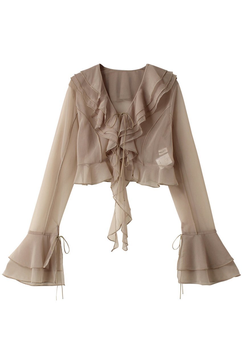 【プランク プロジェクト/PRANK PROJECT】のラッフルブラウス / Ruffled Blouse インテリア・キッズ・メンズ・レディースファッション・服の通販 founy(ファニー) ファッション Fashion レディースファッション Fashion for Women トップス・カットソー Cut & Sew Tops シャツ・ブラウス・オフィスカジュアル Elegant Blouses & Button-Ups おすすめ Recommended / Our Picks カーディガン Cardigan, Knitwear シアー Sheer, See-Through シンプル Simple, Minimal スリーブ Sleeve, Long Sleeve / Short Sleeve フリル Frill, Ruffle ボトム Bottoms, Lower Wear ロング Long, Long-Length BGE(ベージュ)|ID: prp329100003852570 ipo3291000000032919470