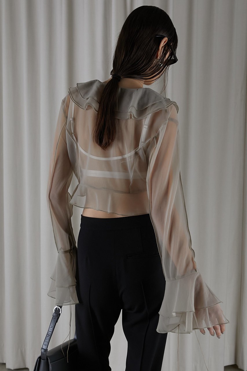 【プランク プロジェクト/PRANK PROJECT】のラッフルブラウス / Ruffled Blouse 人気、トレンドファッション・服の通販 founy(ファニー) ファッション Fashion レディースファッション Fashion for Women トップス・カットソー Cut & Sew Tops シャツ・ブラウス・オフィスカジュアル Elegant Blouses & Button-Ups おすすめ Recommended / Our Picks カーディガン Cardigan, Knitwear シアー Sheer, See-Through シンプル Simple, Minimal スリーブ Sleeve, Long Sleeve / Short Sleeve フリル Frill, Ruffle ボトム Bottoms, Lower Wear ロング Long, Long-Length other-8|ID: prp329100003852570 ipo3291000000032919542