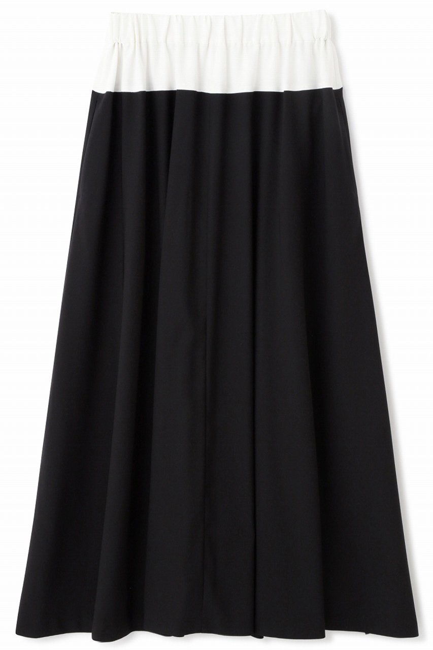 【アドーア/ADORE】のバイカラージョーゼットスカート インテリア・キッズ・メンズ・レディースファッション・服の通販 founy(ファニー) 　ファッション　Fashion　レディースファッション　WOMEN　スカート　Skirt　ロングスカート　Long Skirt　おすすめ　Recommend　ジョーゼット　Georgette　ストレッチ　Stretch　セットアップ　Set Up　ドレープ　Drape　フレア　Flare　ロング　Long　ワンポイント　One Point　ブラック|ID: prp329100003852595 ipo3291000000025347742