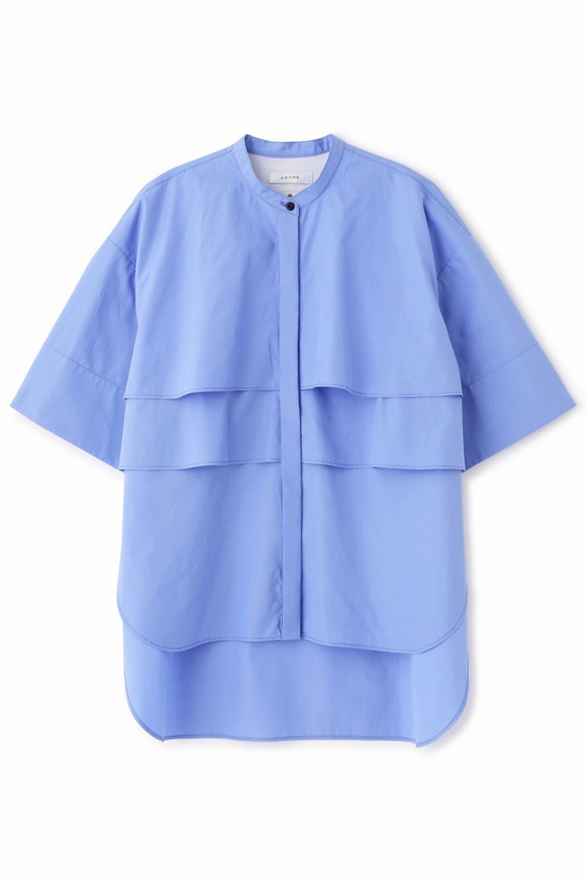 【アドーア/ADORE】のTHOMAS MASON COブロードブラウス インテリア・キッズ・メンズ・レディースファッション・服の通販 founy(ファニー) 　ファッション　Fashion　レディースファッション　Fashion for Women　トップス・カットソー　Cut & Sew Tops　シャツ・ブラウス・オフィスカジュアル　Elegant Blouses & Button-Ups　おすすめ　Recommended / Our Picks　イタリア　Italy　インナー　Innerwear　ショート　Short, Short Length　スリーブ　Sleeve, Long Sleeve / Short Sleeve　ブロード　Broadcloth, Fine Cotton　ロング　Long, Long-Length　ブルー|ID: prp329100003852597 ipo3291000000034337281