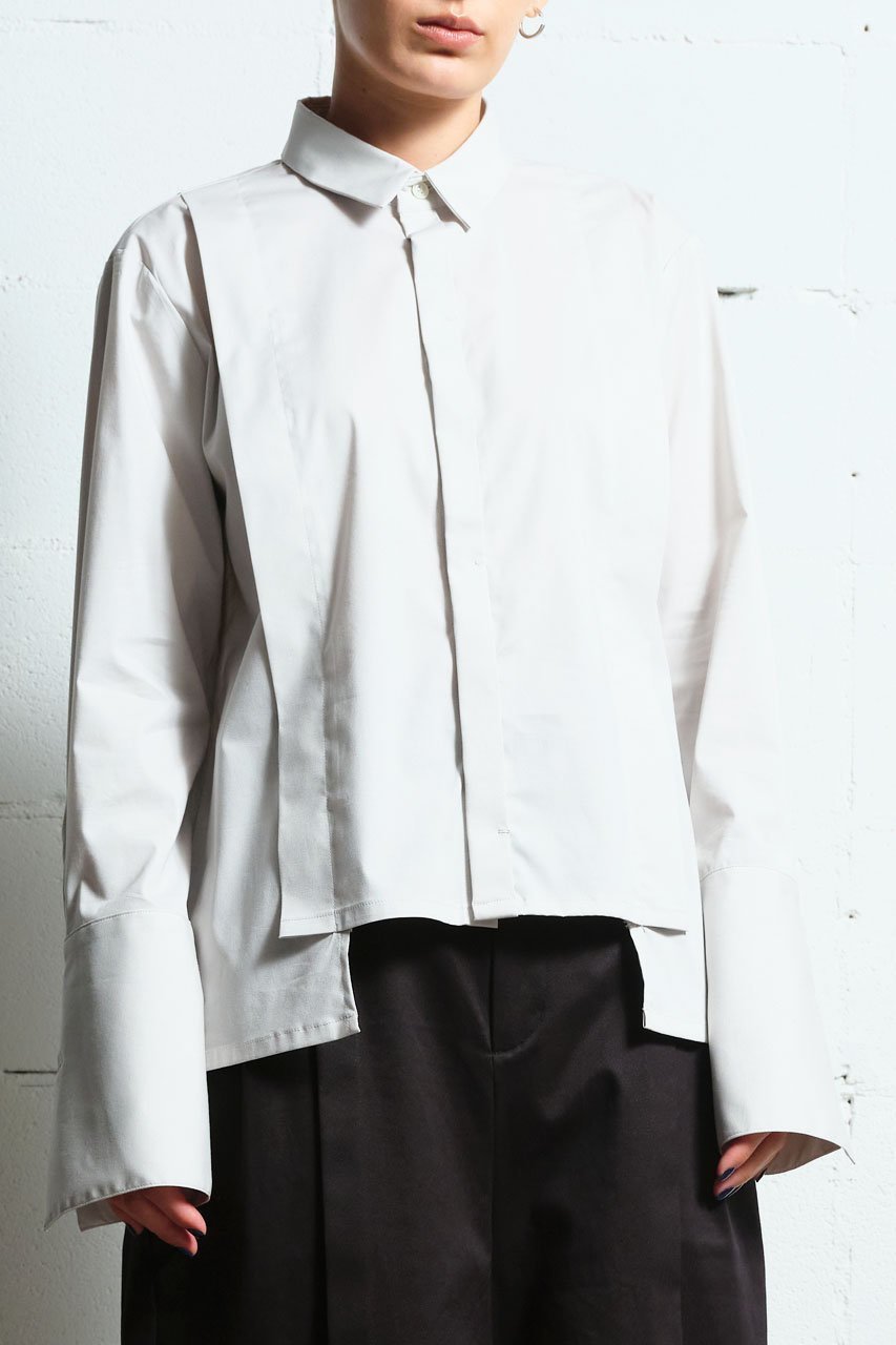 【ピアッカセッテ/ph7+】のタックロングスリーブシャツ 人気、トレンドファッション・服の通販 founy(ファニー) 　ファッション　Fashion　レディースファッション　WOMEN　トップス・カットソー　Tops/Tshirt　シャツ/ブラウス　Shirts/Blouses　カフス　Cuffs　スリーブ　Sleeve　フォルム　Form　ベーシック　Basic　ロング　Long　定番　Standard　other-7|ID: prp329100003852641 ipo3291000000031382103