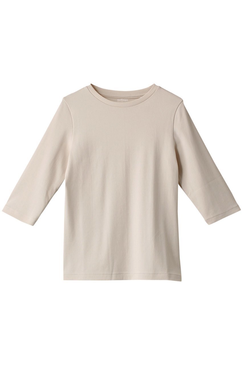 【マルティニーク/martinique】のESSENTIAL フライス5分袖Tee インテリア・キッズ・メンズ・レディースファッション・服の通販 founy(ファニー) 　ファッション　Fashion　レディースファッション　Fashion for Women　トップス・カットソー　Cut & Sew Tops　シャツ・ブラウス・オフィスカジュアル　Elegant Blouses & Button-Ups　ロングTシャツ・Tシャツ　Longline T-Shirts & Tees　カットソー・ベーシックTシャツ　Cut-and-Sewn Tops / Stretch Tees & Basics　カットソー　Cut and Sewn Top　ショート　Short, Short Length　スリーブ　Sleeve, Long Sleeve / Short Sleeve　エレガント 上品　Elegant　別注　Limited Edition, Custom Order　定番　Standard, Basic Item　クリーム|ID: prp329100003857481 ipo3291000000032836665