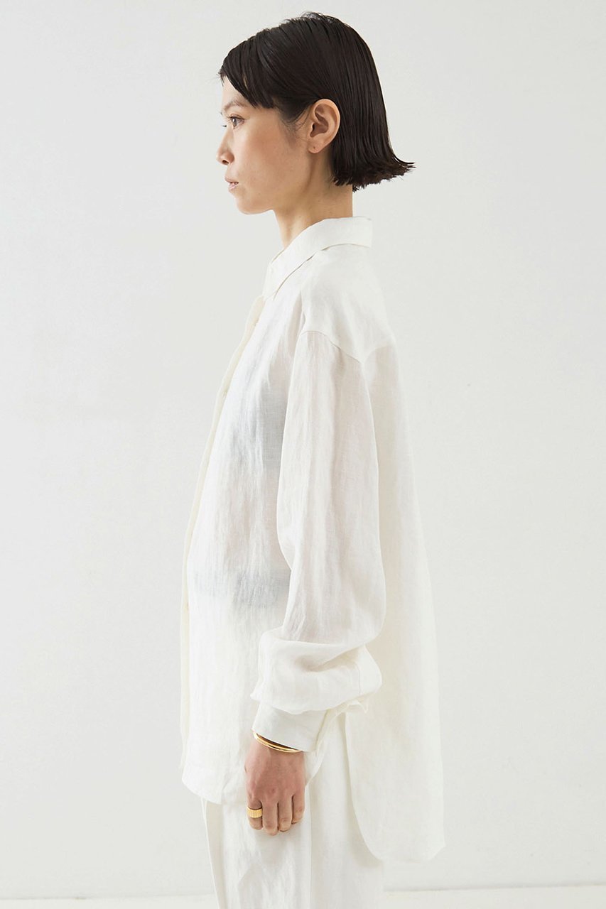 【ザ ストア バイ シー/THE STORE by C】のリネンデタッチャブルカラーダブル釦シャツ 人気、トレンドファッション・服の通販 founy(ファニー) 　ファッション　Fashion　レディースファッション　WOMEN　トップス・カットソー　Tops/Tshirt　シャツ/ブラウス　Shirts/Blouses　カフス　Cuffs　スタンド　Stand　スリーブ　Sleeve　ダブル　Double　リネン　Linen　ロング　Long　羽織　Haori　other-4|ID: prp329100003861798 ipo3291000000031381262