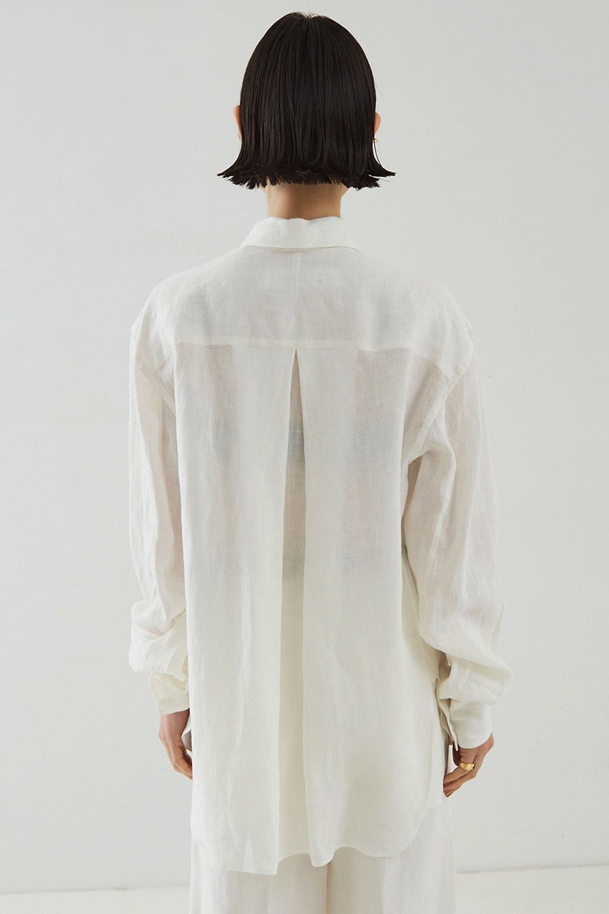 【ザ ストア バイ シー/THE STORE by C】のリネンデタッチャブルカラーダブル釦シャツ 人気、トレンドファッション・服の通販 founy(ファニー) 　ファッション　Fashion　レディースファッション　WOMEN　トップス・カットソー　Tops/Tshirt　シャツ/ブラウス　Shirts/Blouses　カフス　Cuffs　スタンド　Stand　スリーブ　Sleeve　ダブル　Double　リネン　Linen　ロング　Long　羽織　Haori　other-5|ID: prp329100003861798 ipo3291000000031381264