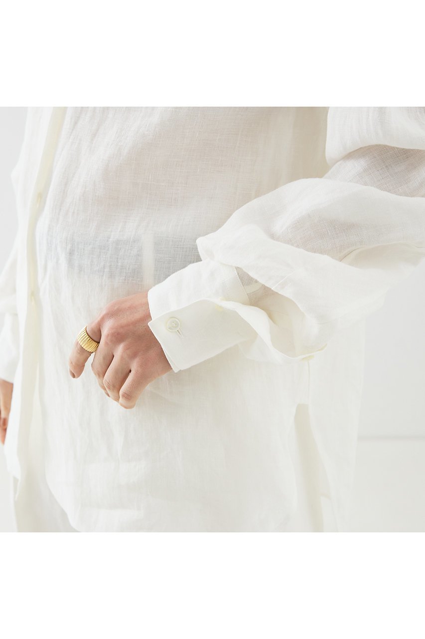 【ザ ストア バイ シー/THE STORE by C】のリネンデタッチャブルカラーダブル釦シャツ 人気、トレンドファッション・服の通販 founy(ファニー) 　ファッション　Fashion　レディースファッション　WOMEN　トップス・カットソー　Tops/Tshirt　シャツ/ブラウス　Shirts/Blouses　カフス　Cuffs　スタンド　Stand　スリーブ　Sleeve　ダブル　Double　リネン　Linen　ロング　Long　羽織　Haori　other-8|ID: prp329100003861798 ipo3291000000031381270