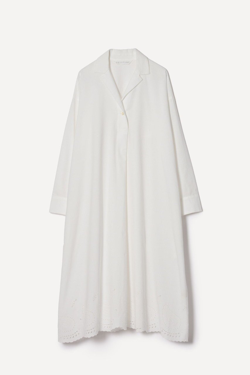 【プリスティン/PRISTINE】のスカラップワンピース インテリア・キッズ・メンズ・レディースファッション・服の通販 founy(ファニー) 　ファッション　Fashion　レディースファッション　Fashion for Women　ワンピース　Dresses　トップス・カットソー　Cut & Sew Tops　インナー　Innerwear　コンパクト　Compact, Small Size　シャドー　Shadow, Subtle Pattern　シンプル　Simple, Minimal　スカラップ　Scallop, Scalloped Edge　スニーカー　Sneakers, Trainers　スリーブ　Sleeve, Long Sleeve / Short Sleeve　ペイズリー　Paisley, Ethnic Pattern　レギンス　Leggings, Stretch Pants　レース　Lace, Lace Fabric　ロング　Long, Long-Length　人気　Popular, Best Seller　長袖　Long Sleeve, Full Sleeve　ホワイト|ID: prp329100003861801 ipo3291000000032910951