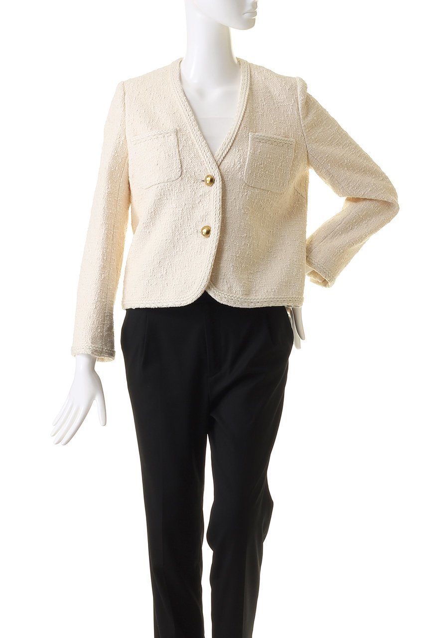 【コルピエロ/Col Pierrot】のコットンツィードジャケット 人気、トレンドファッション・服の通販 founy(ファニー) 　ファッション　Fashion　レディースファッション　WOMEN　アウター　Coat Outerwear　ジャケット　Jackets　エレガント 上品　Elegant　シンプル　Simple　ジャケット　Jacket　スリーブ　Sleeve　ツイード　Tweed　ブレード　Blade　リュクス　Luxe　ロング　Long　other-2|ID: prp329100003861827 ipo3291000000031381309