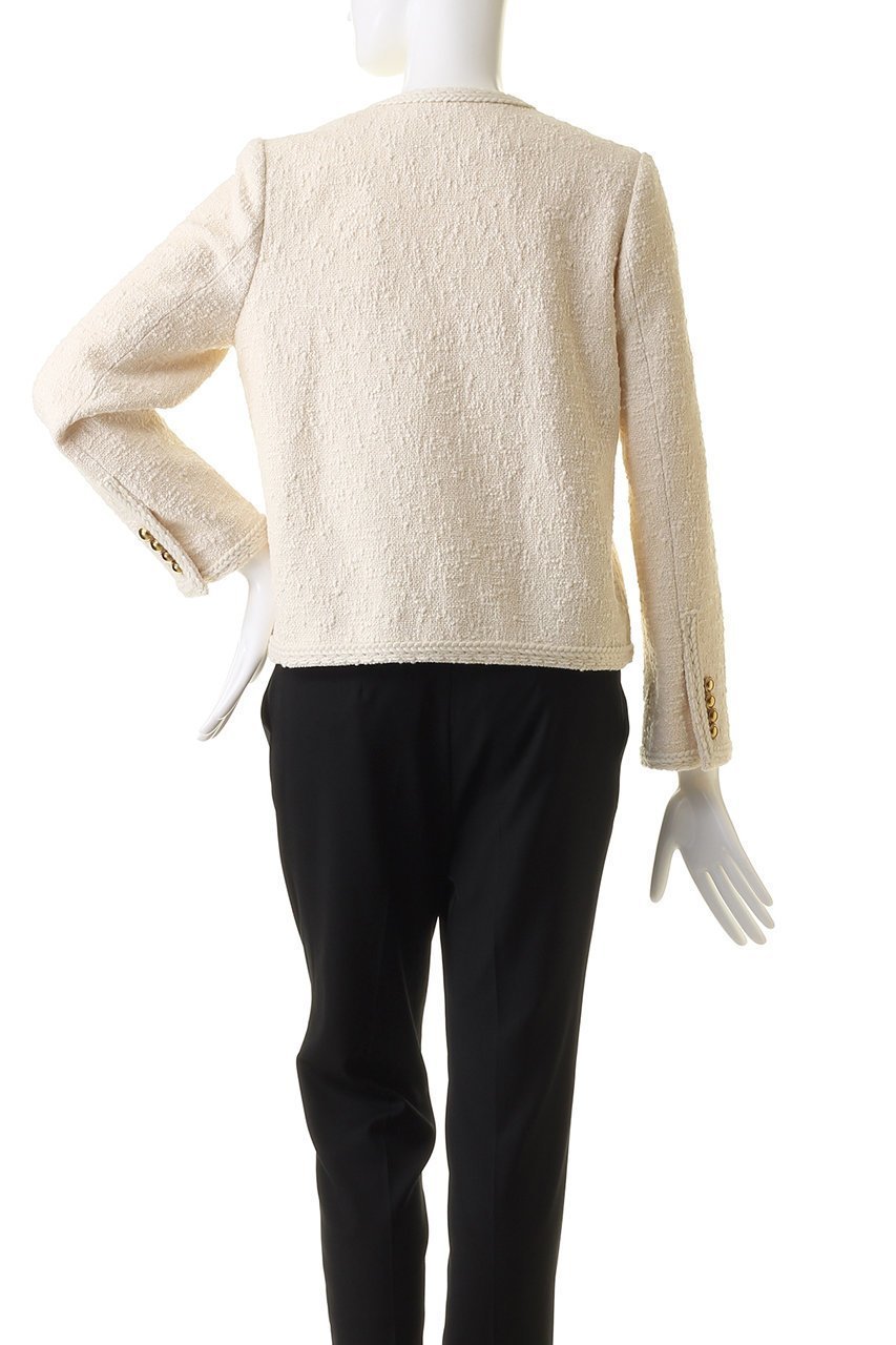 【コルピエロ/Col Pierrot】のコットンツィードジャケット 人気、トレンドファッション・服の通販 founy(ファニー) 　ファッション　Fashion　レディースファッション　WOMEN　アウター　Coat Outerwear　ジャケット　Jackets　エレガント 上品　Elegant　シンプル　Simple　ジャケット　Jacket　スリーブ　Sleeve　ツイード　Tweed　ブレード　Blade　リュクス　Luxe　ロング　Long　other-4|ID: prp329100003861827 ipo3291000000031381313