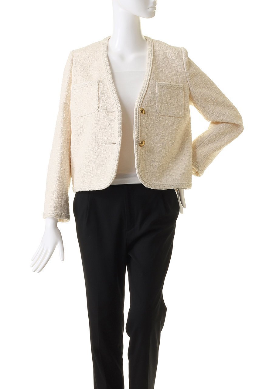 【コルピエロ/Col Pierrot】のコットンツィードジャケット 人気、トレンドファッション・服の通販 founy(ファニー) 　ファッション　Fashion　レディースファッション　WOMEN　アウター　Coat Outerwear　ジャケット　Jackets　エレガント 上品　Elegant　シンプル　Simple　ジャケット　Jacket　スリーブ　Sleeve　ツイード　Tweed　ブレード　Blade　リュクス　Luxe　ロング　Long　other-7|ID: prp329100003861827 ipo3291000000031381318