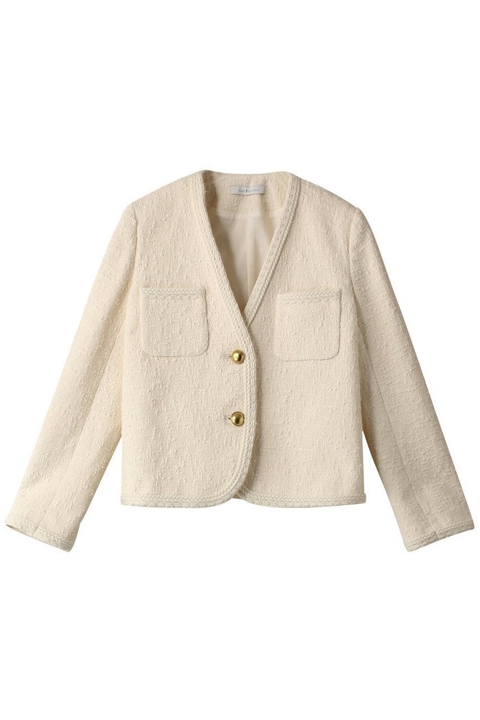 【コルピエロ/Col Pierrot】のコットンツィードジャケット インテリア・キッズ・メンズ・レディースファッション・服の通販 founy(ファニー) https://founy.com/ ファッション Fashion レディースファッション Fashion for Women アウター Coat / Outerwear Collection レディースジャケット・軽アウター Jackets エレガント 上品 Elegant シンプル Simple, Minimal ジャケット Jacket, Outerwear スリーブ Sleeve, Long Sleeve / Short Sleeve ツイード Twill, Twill Weave ブレード Braid, Decorative Trim リュクス Luxury, Elegant, High-End, Chic ロング Long, Long-Length |ID: prp329100003861827 ipo3291000000032927709