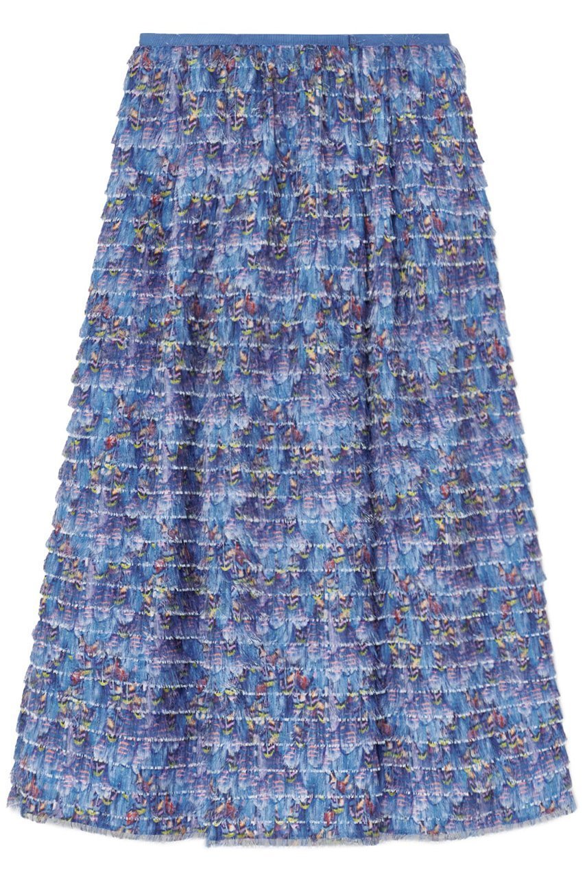 【アナイ/ANAYI】のフランジャプリントタックギャザースカート インテリア・キッズ・メンズ・レディースファッション・服の通販 founy(ファニー) 　ファッション　Fashion　レディースファッション　WOMEN　スカート　Skirt　ロングスカート　Long Skirt　おすすめ　Recommend　イタリア　Italy　コンパクト　Compact　ジャカード　Jacquard　フェザー　Feather　フリンジ　Fringe　プリント　Print　ロング　Long　ブルー|ID: prp329100003861854 ipo3291000000025408628