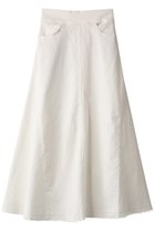 【スリー ドッツ/three dots】のデニム ボリュームフレアスカート ホワイト|ID: prp329100003861865 ipo3291000000034886210