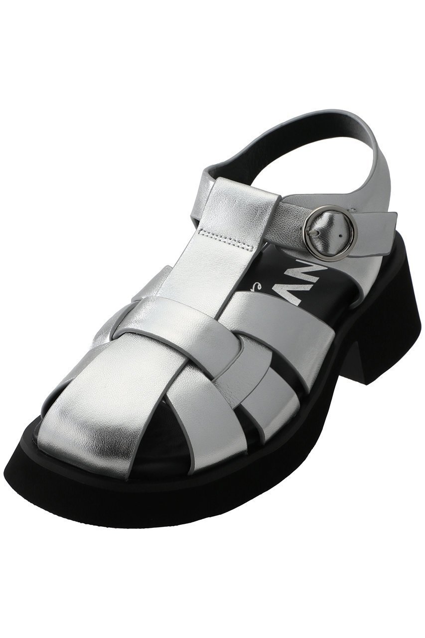 【ランバン オン ブルー/LANVIN en Bleu】のレザーグルカサンダル インテリア・キッズ・メンズ・レディースファッション・服の通販 founy(ファニー) 　ファッション　Fashion　レディースファッション　Fashion for Women　サンダル　Sandals, Summer Shoes　シルバー　Silver, Metallic Silver　ソックス　Socks, Hosiery　フィット　Fit, Slim Fit　夏　Summer　軽量　Lightweight, Ultra Light　シルバー|ID: prp329100003862796 ipo3291000000036652262