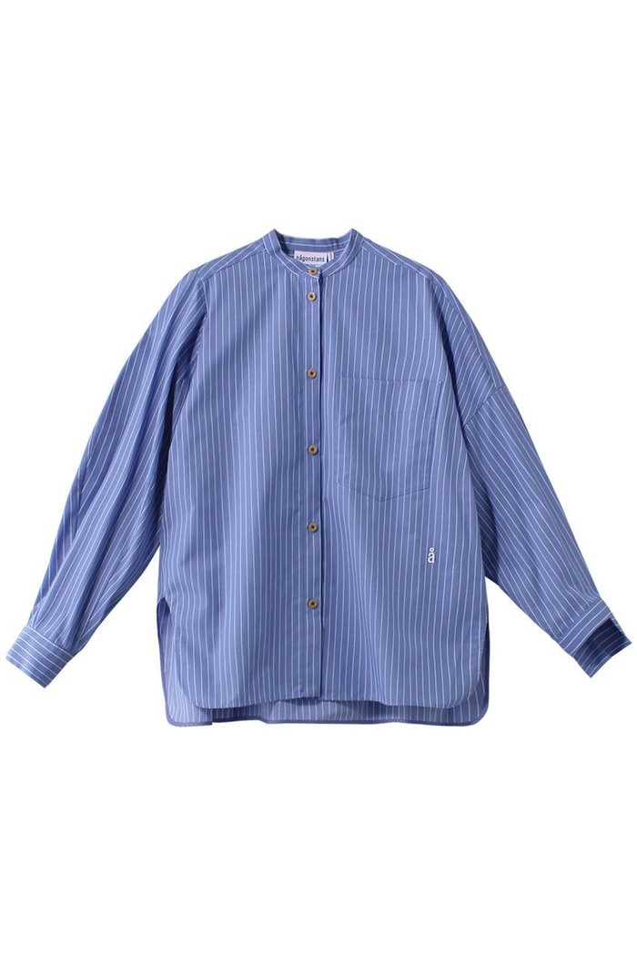 【ナゴンスタンス/nagonstans】のアイスコットンストライプ アシンメスリーブ All-round SH/シャツ インテリア・キッズ・メンズ・レディースファッション・服の通販 founy(ファニー) https://founy.com/ ファッション Fashion レディースファッション Fashion for Women トップス・カットソー Cut & Sew Tops シャツ・ブラウス・オフィスカジュアル Elegant Blouses & Button-Ups アシンメトリー Asymmetrical Style シンプル Simple, Minimal スリーブ Sleeve, Long Sleeve / Short Sleeve ベーシック Basic, Essential ポケット Pocket, Pocket Detail ロング Long, Long-Length 軽量 Lightweight, Ultra Light |ID: prp329100003862813 ipo3291000000036401917