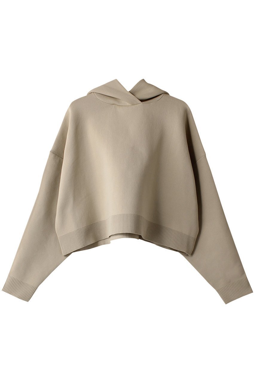 【リムアーク/RIM.ARK】のOversized hoodie knit/ニット インテリア・キッズ・メンズ・レディースファッション・服の通販 founy(ファニー) 　ファッション　Fashion　レディースファッション　Fashion for Women　トップス・カットソー　Cut & Sew Tops　ニット　Knit Tops & Sweaters　カジュアルプルオーバー・ニットトップス　Pullovers & Knit Tops / Casual Pullovers　クロップド　Cropped, Short Length　ライトベージュ|ID: prp329100003862830 ipo3291000000034970183