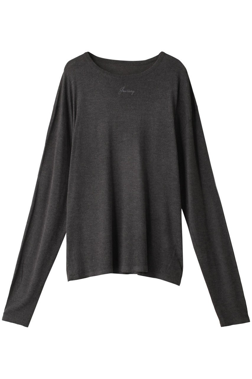 【リムアーク/RIM.ARK】のPrint knit tops/ニット インテリア・キッズ・メンズ・レディースファッション・服の通販 founy(ファニー) 　ファッション　Fashion　レディースファッション　Fashion for Women　トップス・カットソー　Cut & Sew Tops　ニット　Knit Tops & Sweaters　カジュアルプルオーバー・ニットトップス　Pullovers & Knit Tops / Casual Pullovers　おすすめ　Recommended / Our Picks　インナー　Innerwear　シンプル　Simple, Minimal　プリント　Print, Printed Pattern　グレー|ID: prp329100003862831 ipo3291000000034970196