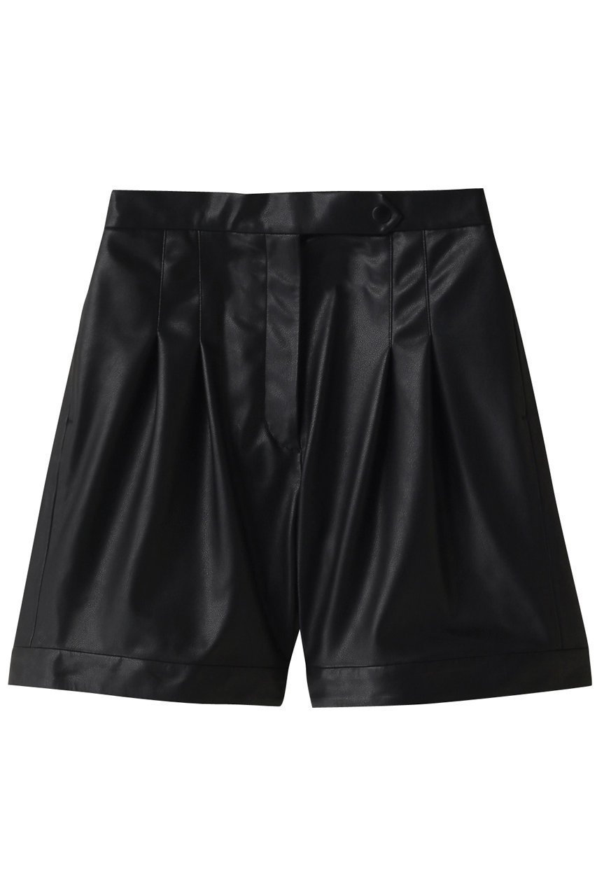 【リムアーク/RIM.ARK】のFaux leather half PT/ハーフパンツ インテリア・キッズ・メンズ・レディースファッション・服の通販 founy(ファニー) 　ファッション　Fashion　レディースファッション　Fashion for Women　パンツ　Pants & Trousers　ショートパンツ・ハーフパンツ　High-Waisted & Relaxed Shorts　ショート　Short, Short Length　ジャケット　Jacket, Outerwear　ハーフ　Half, Half-Length　フロント　Front, Front Design　ロング　Long, Long-Length　ブラック|ID: prp329100003862843 ipo3291000000034970495