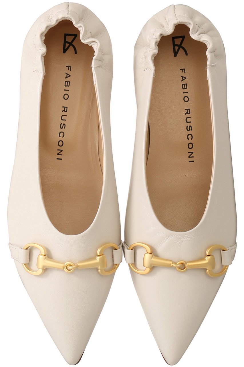 【エスメラルダ/Esmeralda】の【FABIO RUSCONI】ポインテッドビットパンプス インテリア・キッズ・メンズ・レディースファッション・服の通販 founy(ファニー) 　ファッション　Fashion　レディースファッション　Fashion for Women　ギャザー　Gathered, Ruffled　フィット　Fit, Slim Fit　フラット　Flat, Flat Shoes　エレガント 上品　Elegant　アイボリー|ID: prp329100003862851 ipo3291000000035060218