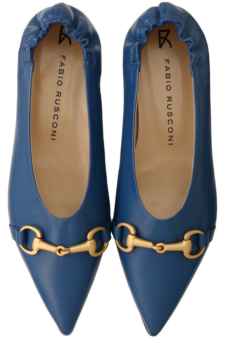 【エスメラルダ/Esmeralda】の【FABIO RUSCONI】ポインテッドビットパンプス インテリア・キッズ・メンズ・レディースファッション・服の通販 founy(ファニー) 　ファッション　Fashion　レディースファッション　Fashion for Women　ギャザー　Gathered, Ruffled　フィット　Fit, Slim Fit　フラット　Flat, Flat Shoes　エレガント 上品　Elegant　ブルー|ID: prp329100003862851 ipo3291000000035060219
